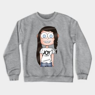 Girl Wearing Joy T-Shirt Crewneck Sweatshirt